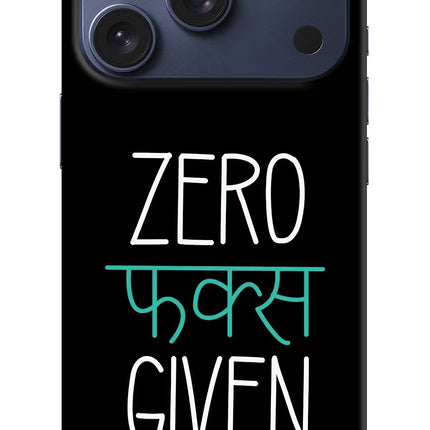 Zero Fucks Given iPhone 17 Pro Hard Case Back Cover by Casekaro