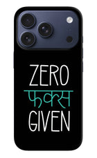 Zero Fucks Given iPhone 17 Pro Hard Case Back Cover by Casekaro