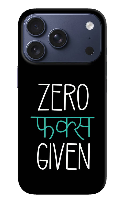 Zero Fucks Given iPhone 17 Pro Hard Case Back Cover by Casekaro