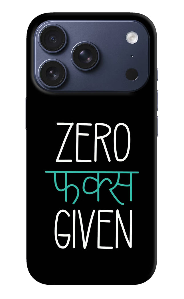 Zero Fucks Given iPhone 17 Pro Hard Case Back Cover by Casekaro