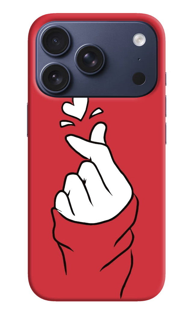 Korean Love Sign iPhone 17 Pro Hard Case Back Cover by Casekaro