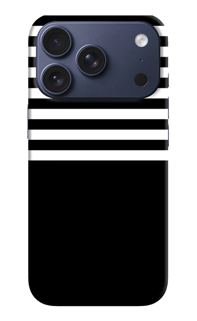 Black and White Print iPhone 17 Pro Hard Case Back Cover by Casekaro