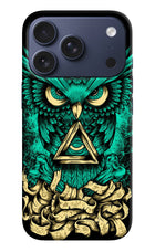 Green Owl iPhone 17 Pro Hard Case Back Cover by Casekaro