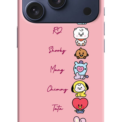 BTS names iPhone 17 Pro Hard Case Back Cover by Casekaro