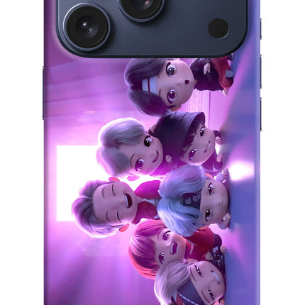 BTS Chibi iPhone 17 Pro Hard Case Back Cover by Casekaro