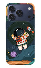 Cartoon Astronaut iPhone 17 Pro Hard Case Back Cover by Casekaro