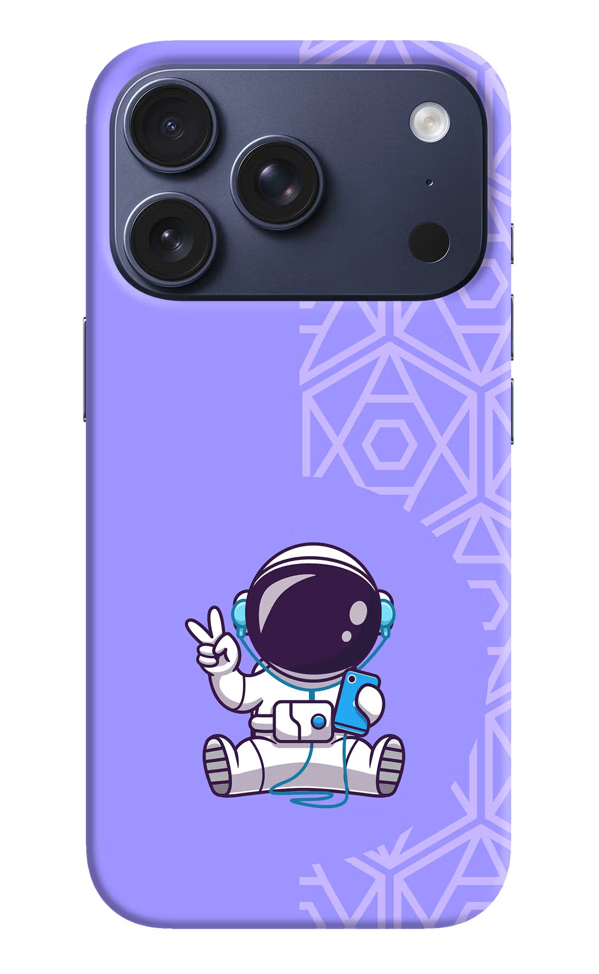 Cute Astronaut Chilling iPhone 17 Pro Hard Case Back Cover by Casekaro