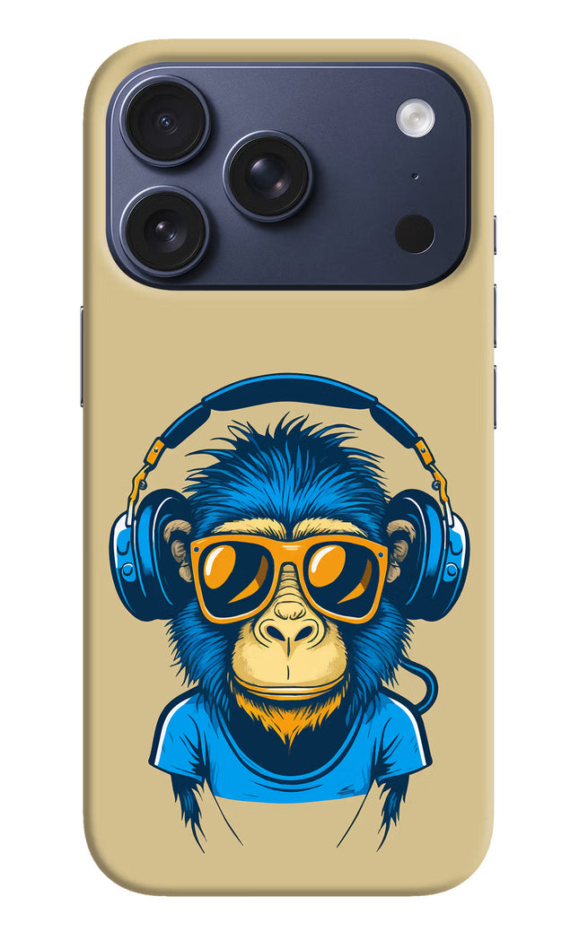 Monkey Headphone iPhone 17 Pro Hard Case Back Cover by Casekaro