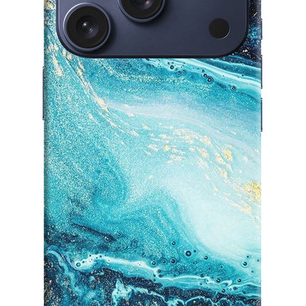 Blue Glitter Marble iPhone 17 Pro Hard Case Back Cover by Casekaro