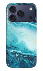 Blue Glitter Marble iPhone 17 Pro Hard Case Back Cover by Casekaro