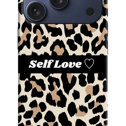 Leopard Print Self Love iPhone 17 Pro Hard Case Back Cover by Casekaro