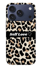 Leopard Print Self Love iPhone 17 Pro Hard Case Back Cover by Casekaro