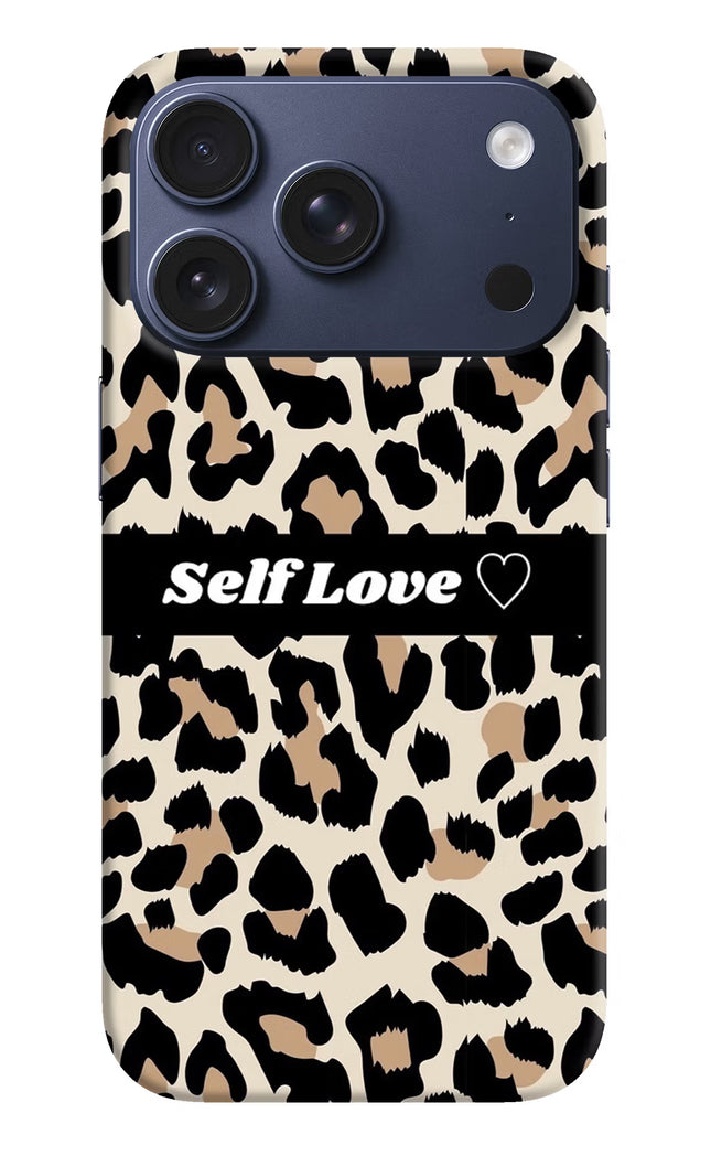 Leopard Print Self Love iPhone 17 Pro Hard Case Back Cover by Casekaro