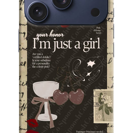 I am just a girl iPhone 17 Pro Hard Case Back Cover by Casekaro