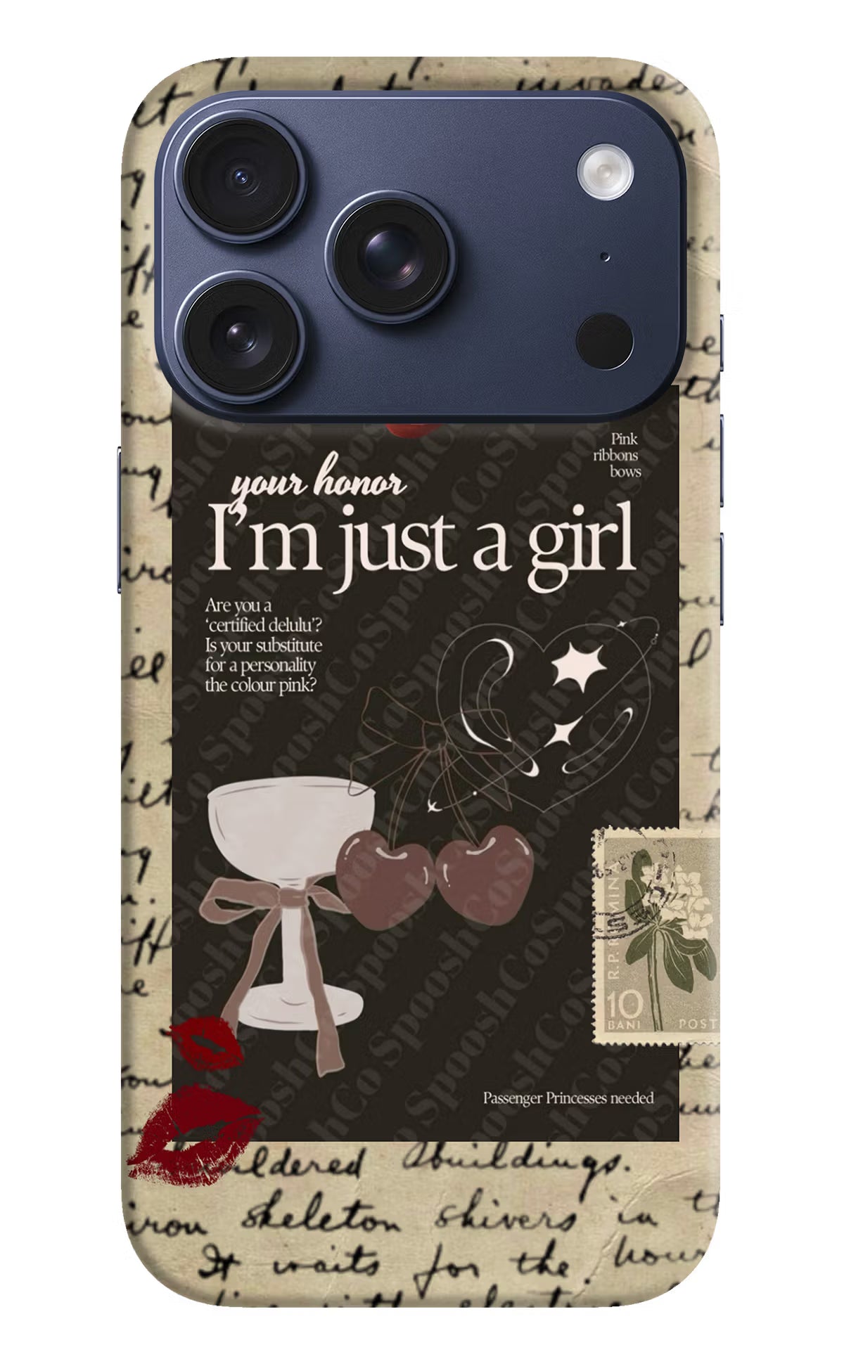 I am just a girl iPhone 17 Pro Hard Case Back Cover by Casekaro