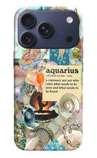 Aquarius Zodiac iPhone 17 Pro Hard Case Back Cover by Casekaro