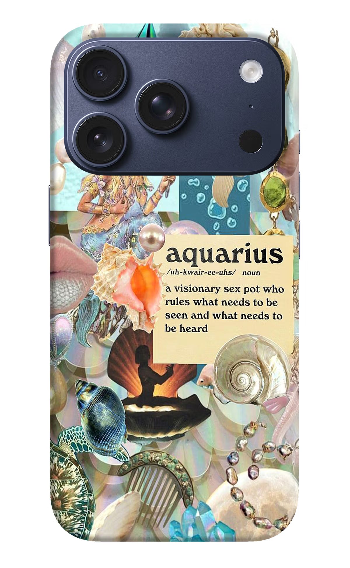 Aquarius Zodiac iPhone 17 Pro Hard Case Back Cover by Casekaro