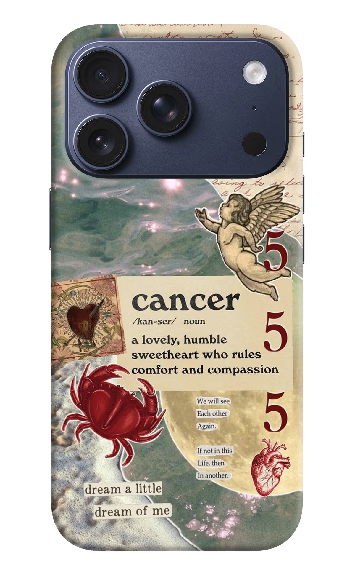 Cancer Zodiac iPhone 17 Pro Hard Case Back Cover by Casekaro