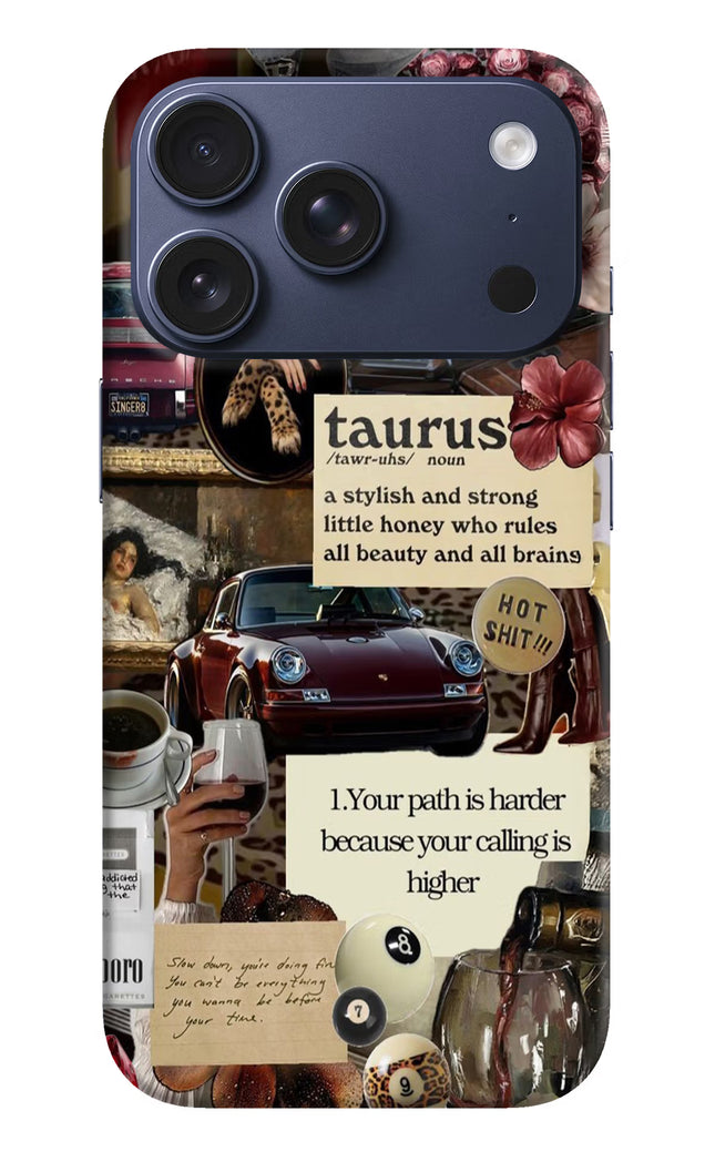 Taurus Zodiac iPhone 17 Pro Hard Case Back Cover by Casekaro