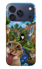 Minecraft Cat Chaos iPhone 17 Pro Hard Case Back Cover by Casekaro