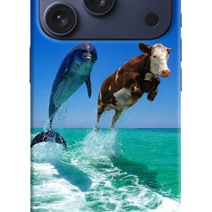 Dolphin vs Cow iPhone 17 Pro Hard Case Back Cover by Casekaro
