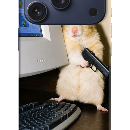 Hacker Hamster iPhone 17 Pro Hard Case Back Cover by Casekaro