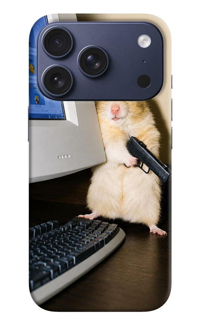 Hacker Hamster iPhone 17 Pro Hard Case Back Cover by Casekaro