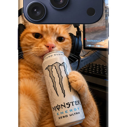 Gamer Cat Energy iPhone 17 Pro Hard Case Back Cover by Casekaro
