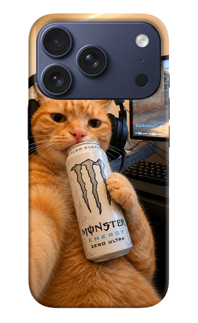 Gamer Cat Energy iPhone 17 Pro Hard Case Back Cover by Casekaro