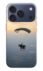 Skydiving Cow iPhone 17 Pro Hard Case Back Cover by Casekaro