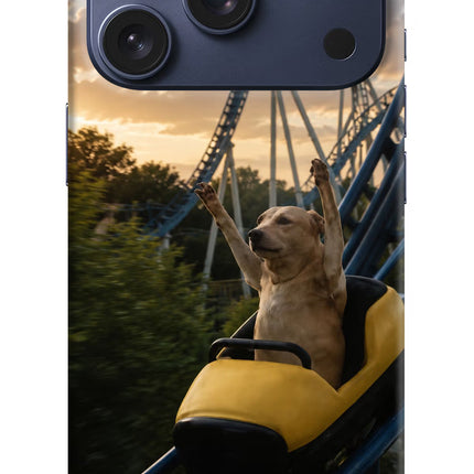 Rollercoaster Dog iPhone 17 Pro Hard Case Back Cover by Casekaro