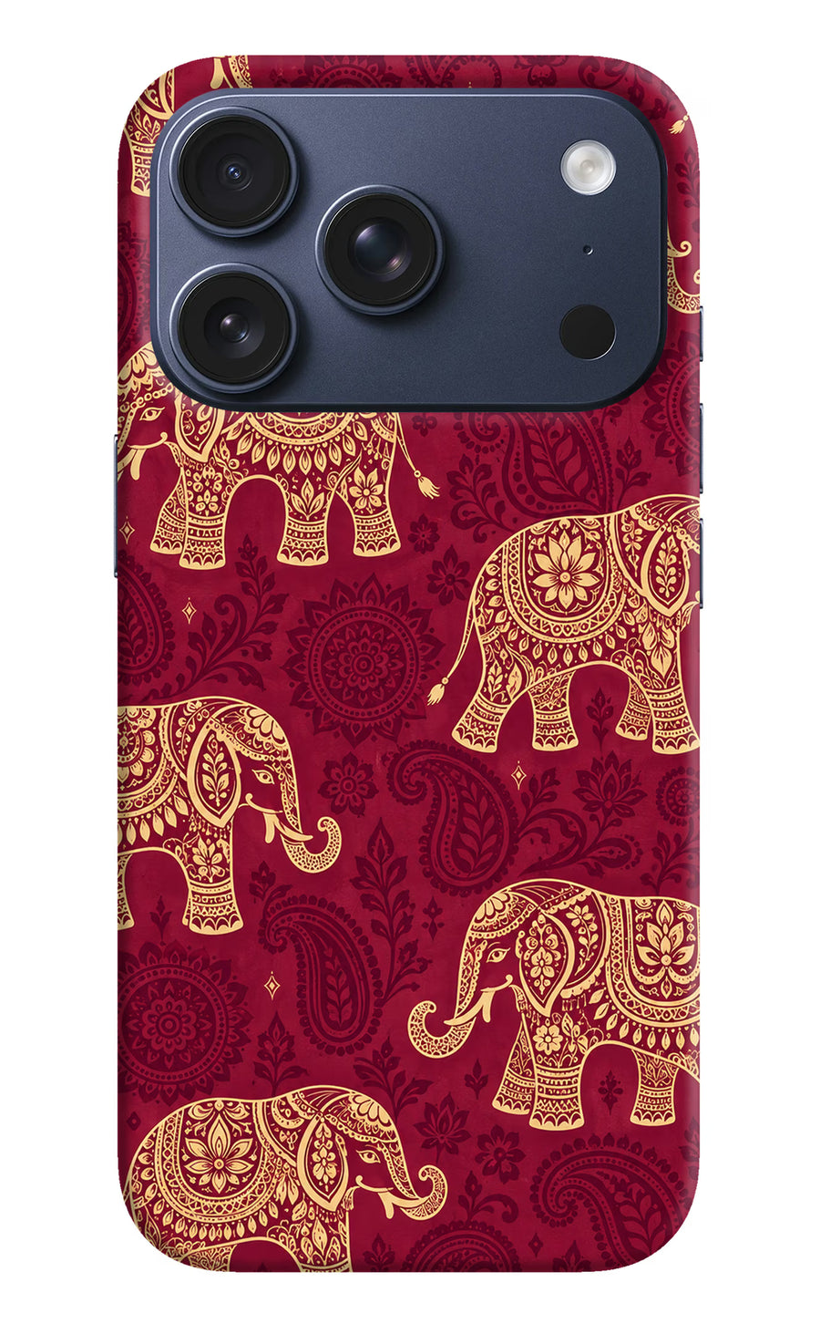Maroon Elephant iPhone 17 Pro Back Cover, Hard case