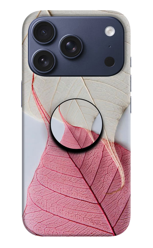 White Pink Leaf iPhone 17 Pro Pop Case by Casekaro