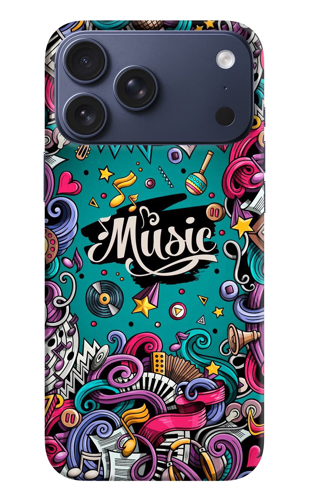 Music Graffiti iPhone 17 Pro Max Hard Case Back Cover by Casekaro