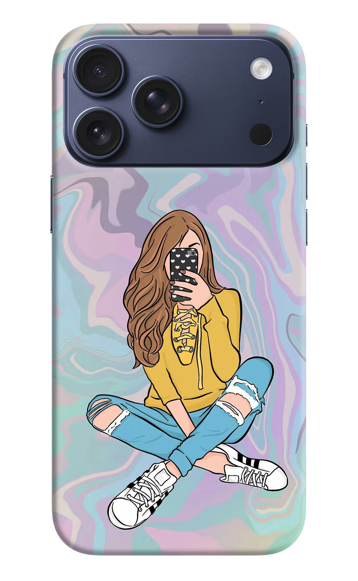 Selfie Girl iPhone 17 Pro Max Hard Case Back Cover by Casekaro