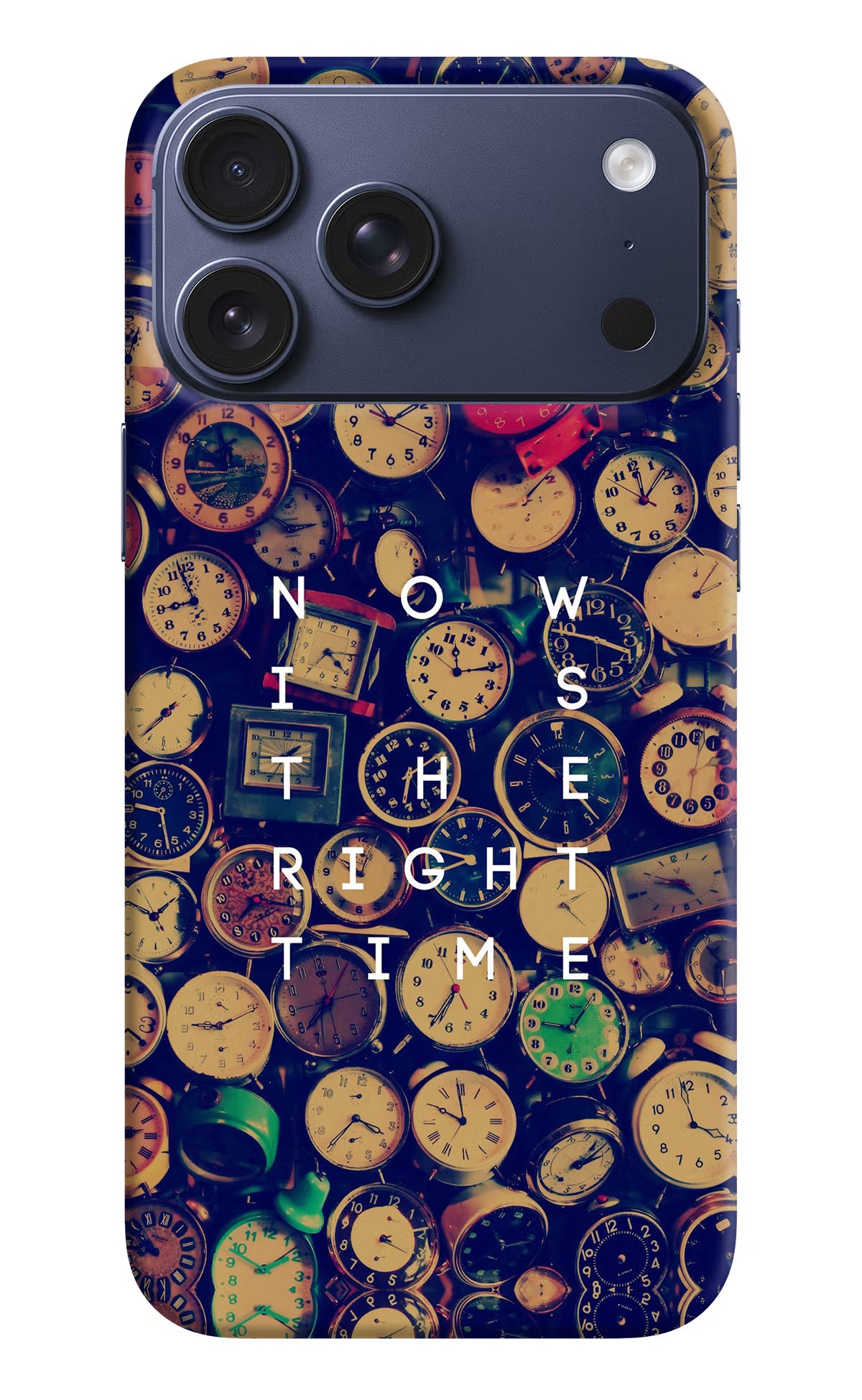 Now is the Right Time Quote iPhone 17 Pro Max Hard Case Back Cover by Casekaro
