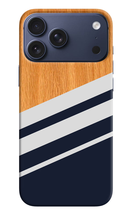 Blue and white wooden iPhone 17 Pro Max Hard Case Back Cover by Casekaro