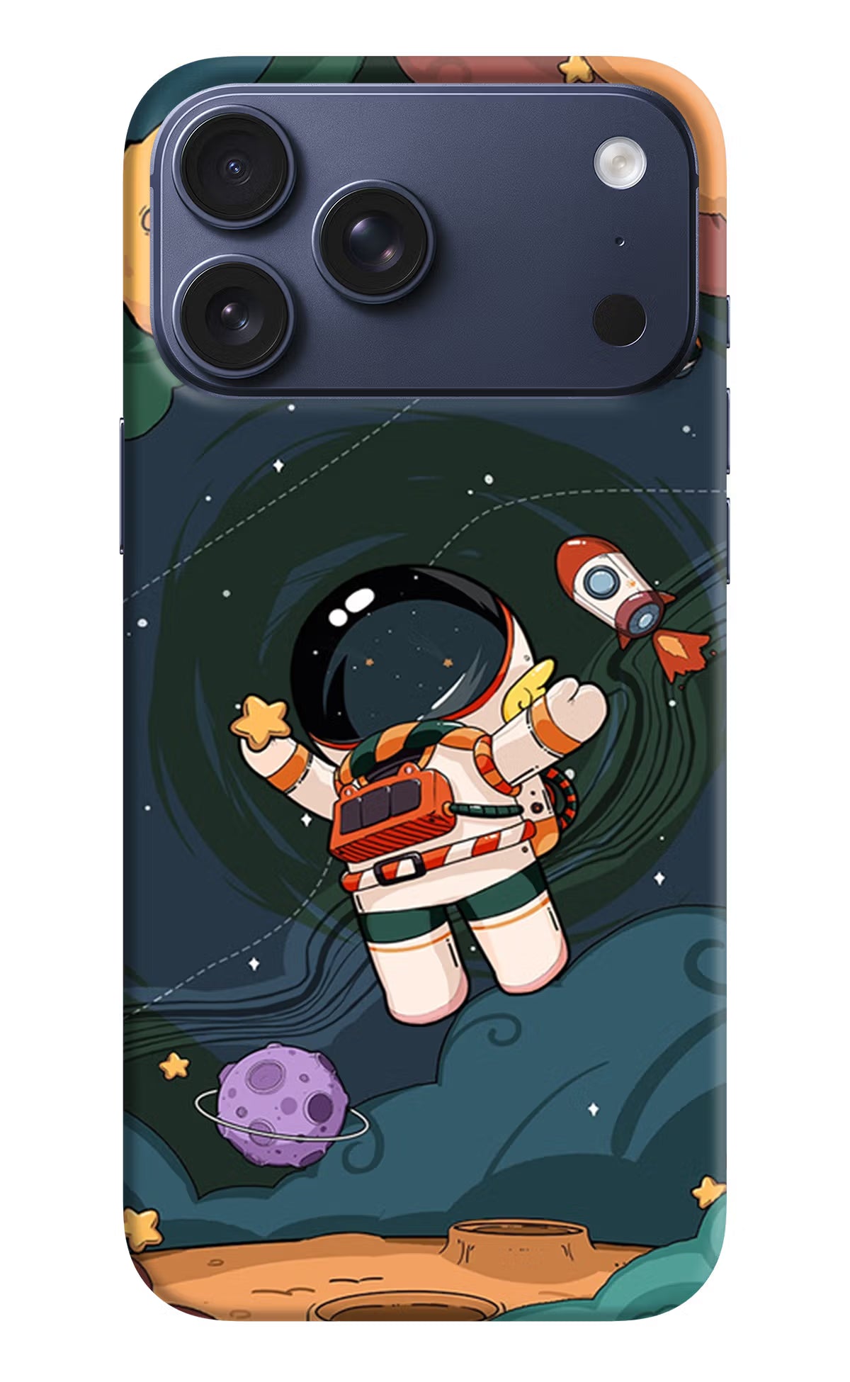 Cartoon Astronaut iPhone 17 Pro Max Hard Case Back Cover by Casekaro