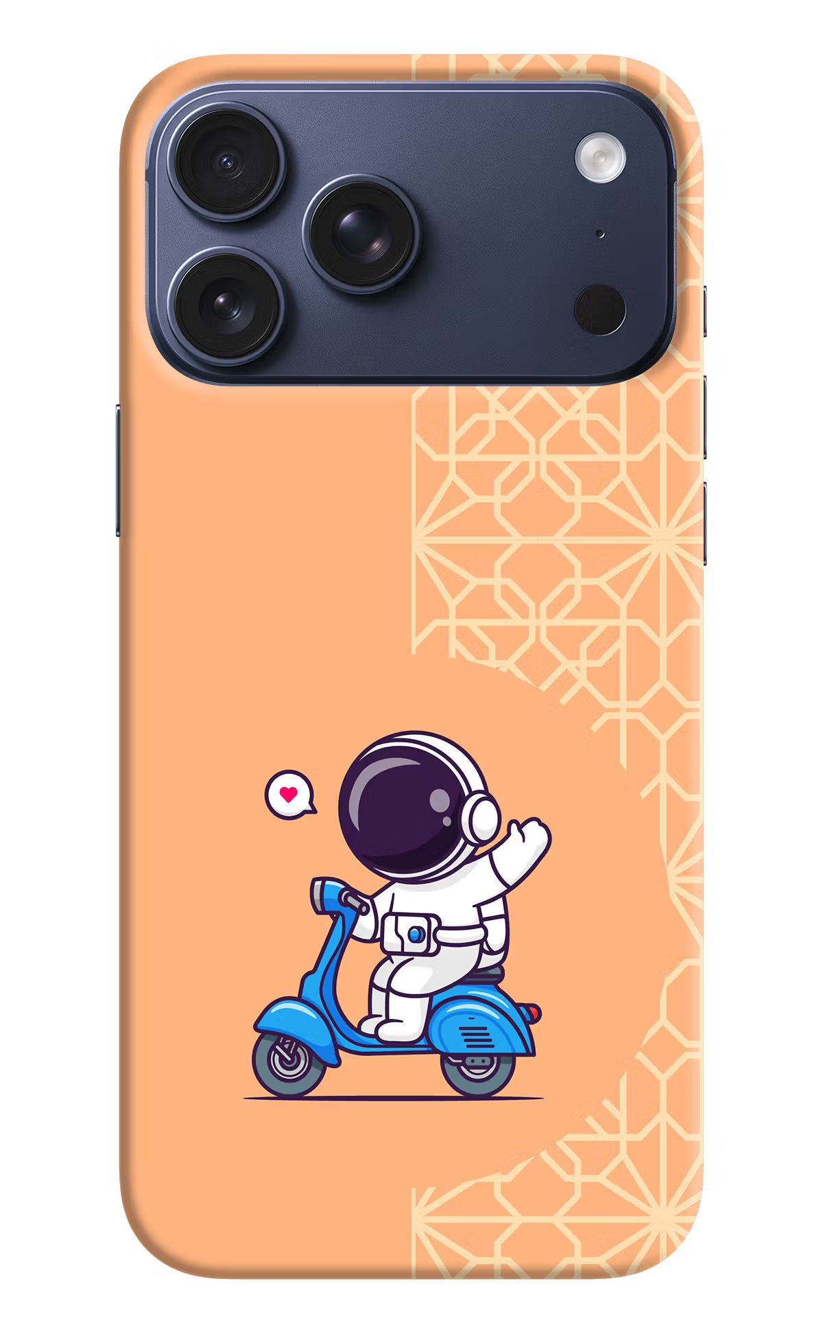 Cute Astronaut Riding iPhone 17 Pro Max Hard Case Back Cover by Casekaro