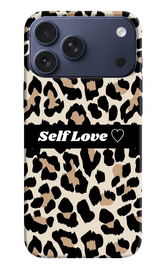 Leopard Print Self Love iPhone 17 Pro Max Hard Case Back Cover by Casekaro