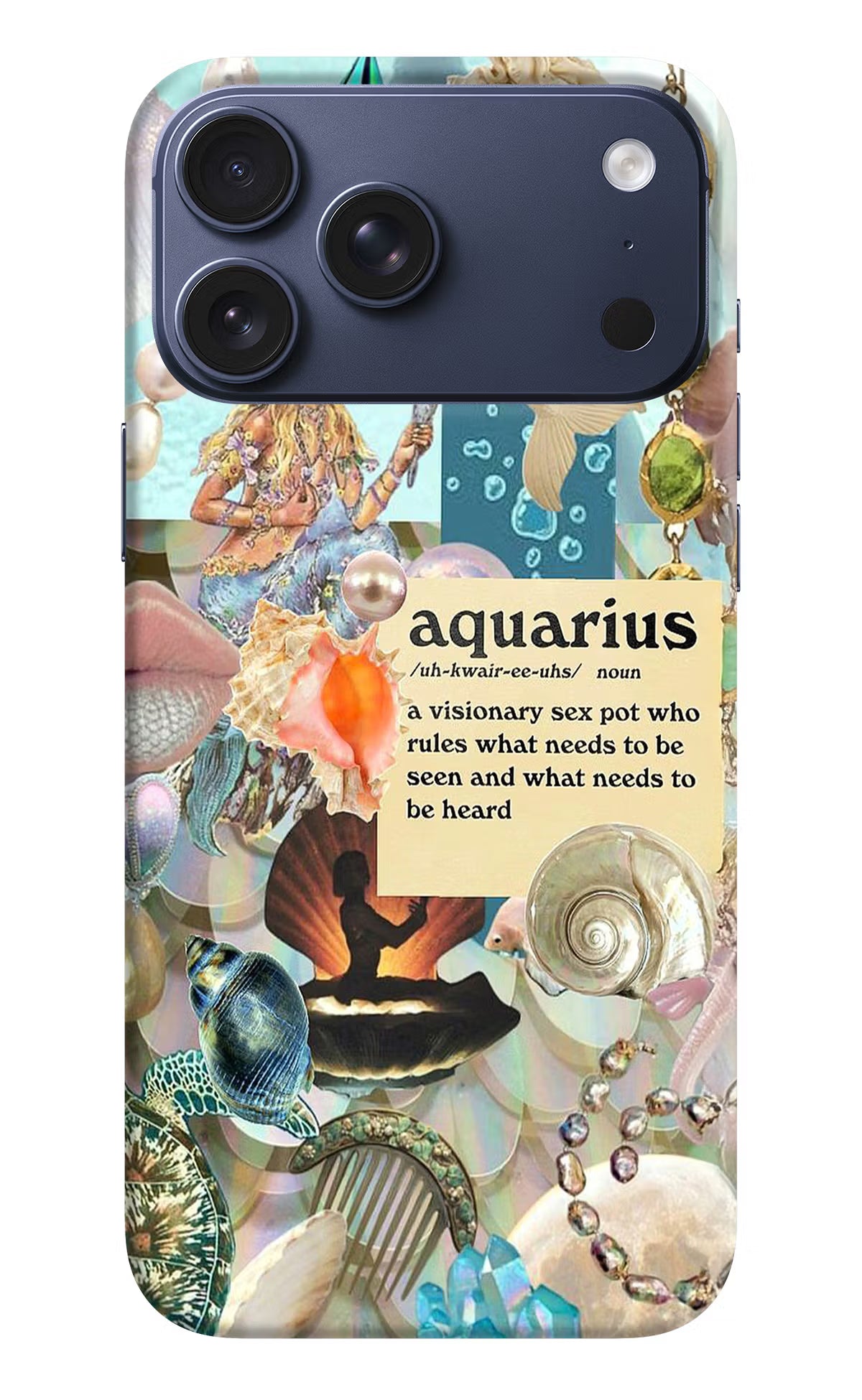 Aquarius Zodiac iPhone 17 Pro Max Hard Case Back Cover by Casekaro