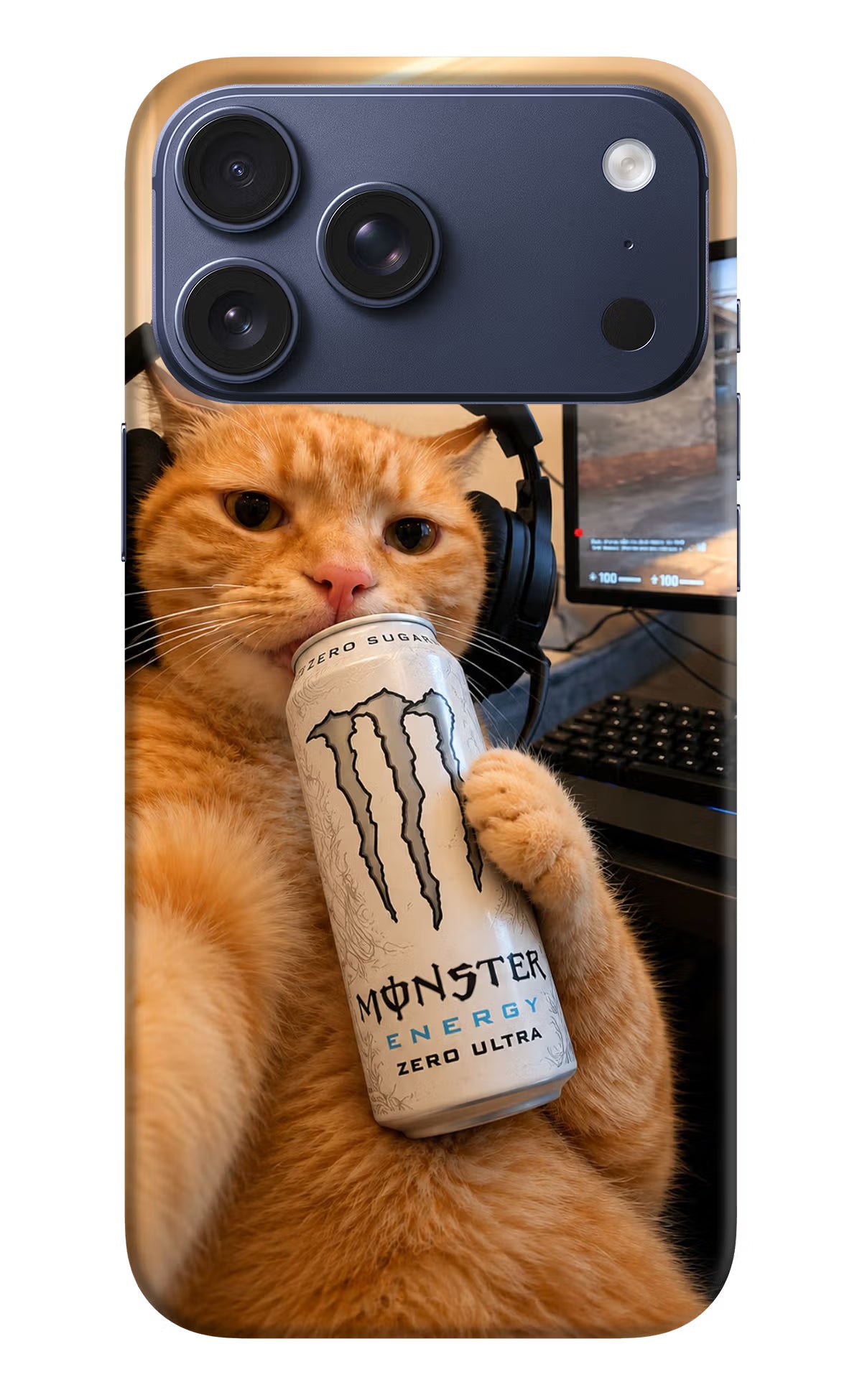 Gamer Cat Energy iPhone 17 Pro Max Hard Case Back Cover by Casekaro