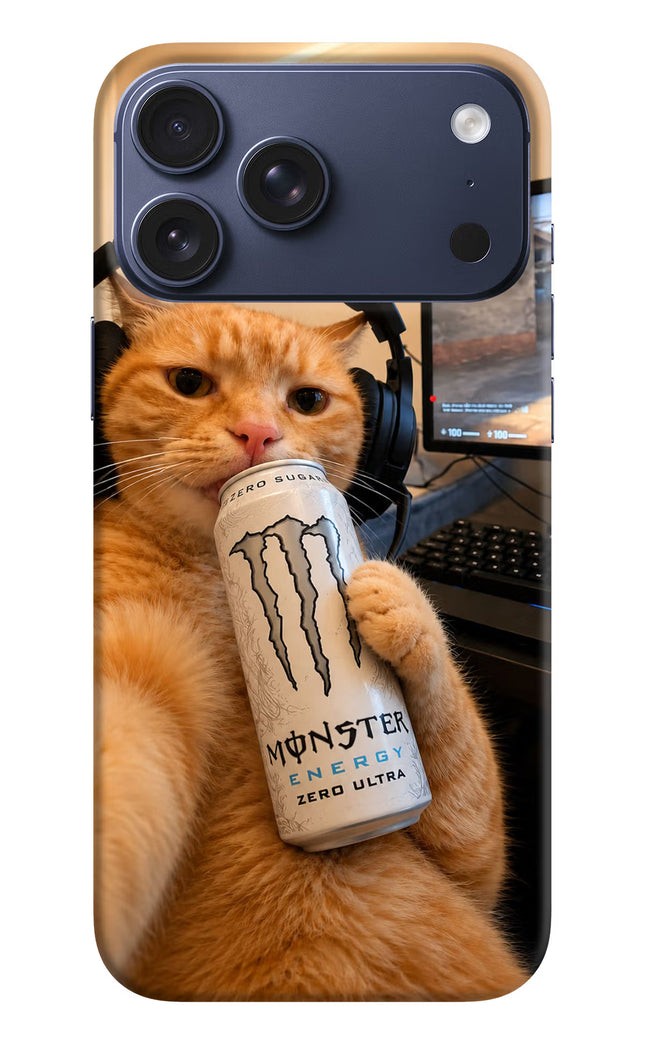 Gamer Cat Energy iPhone 17 Pro Max Hard Case Back Cover by Casekaro