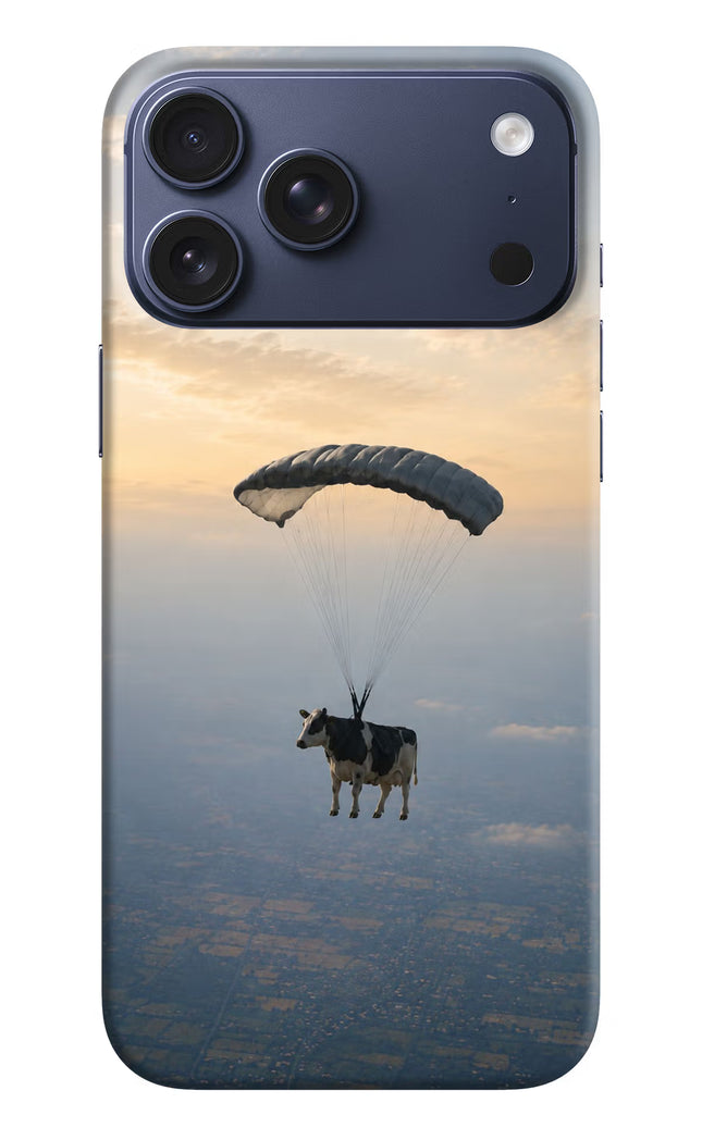 Skydiving Cow iPhone 17 Pro Max Hard Case Back Cover by Casekaro