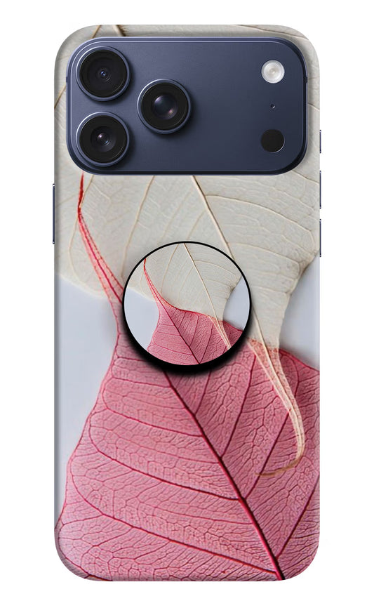 White Pink Leaf iPhone 17 Pro Max Pop Case by Casekaro