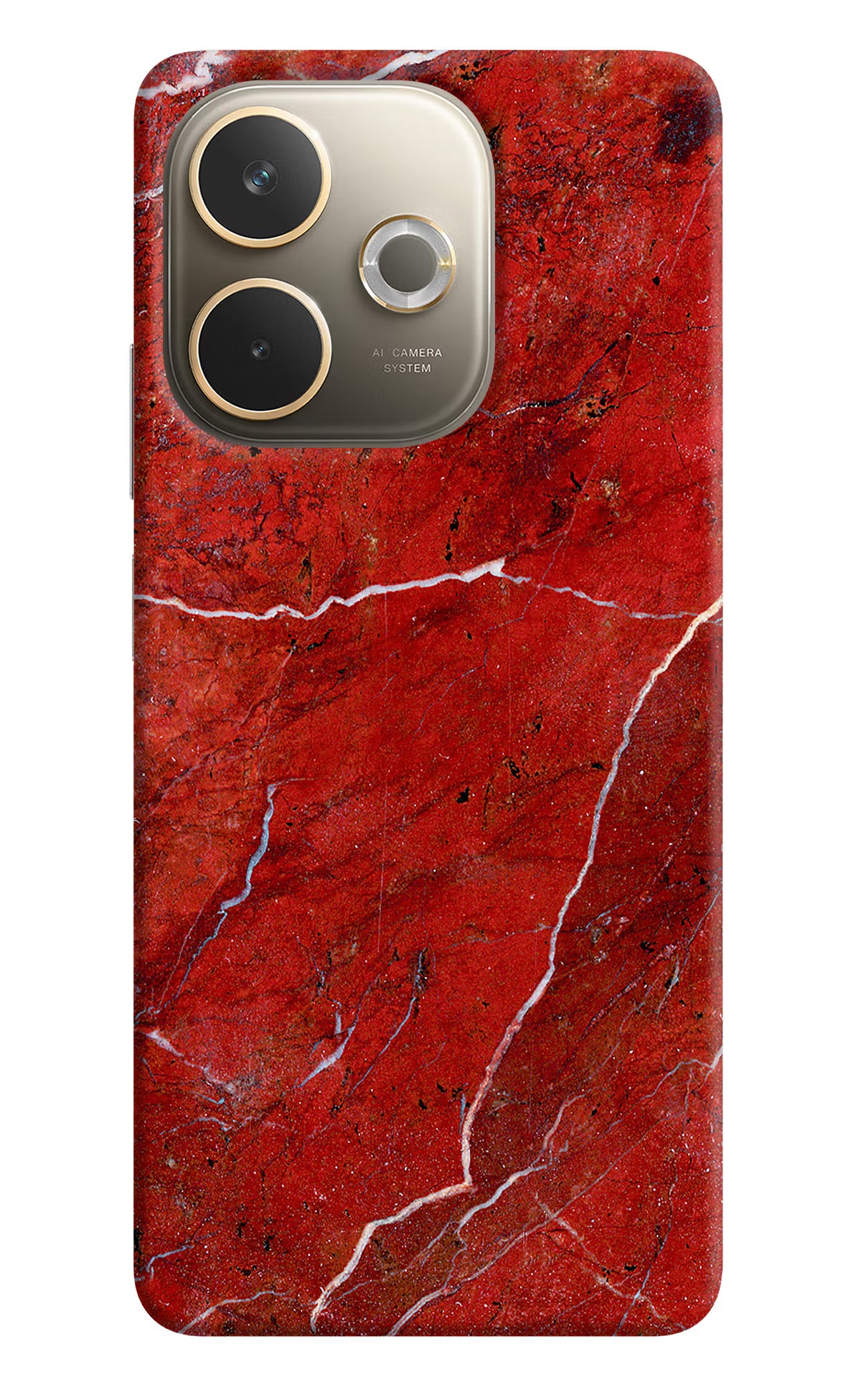 Red Marble Design Oppo A5 Pro 5G Hard Case Back Cover by Casekaro
