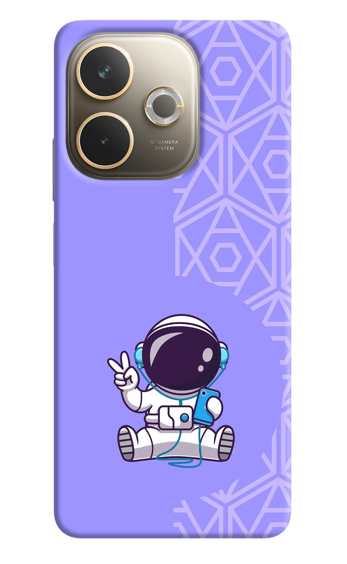 Cute Astronaut Chilling Oppo A5 Pro 5G Hard Case Back Cover by Casekaro