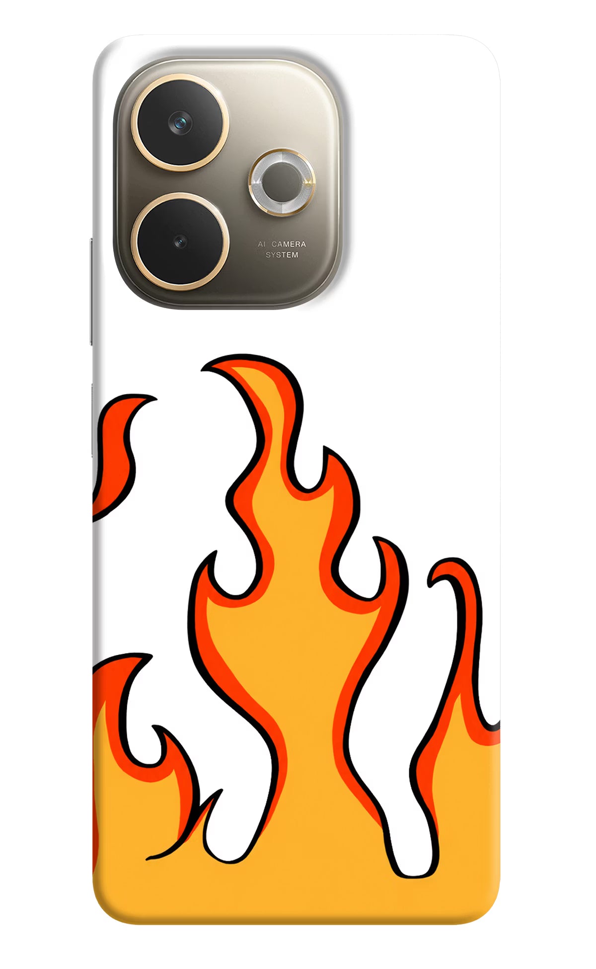 Fired Up – White Oppo A5 Pro 5G Hard Case Back Cover by Casekaro