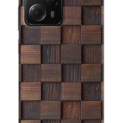 Wooden Cube Design Poco X5 Pro 5G Hard Case Back Cover by Casekaro