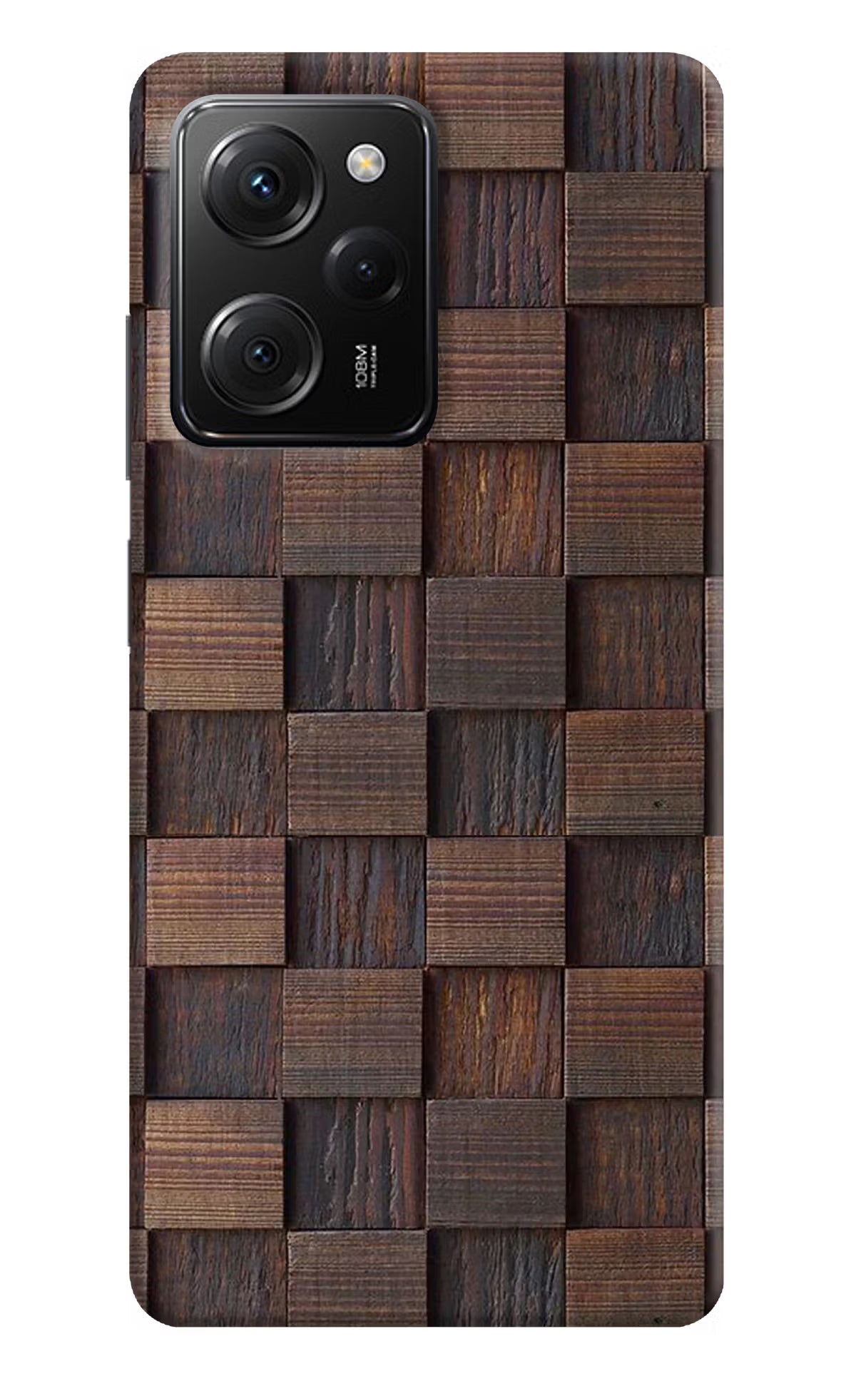 Wooden Cube Design Poco X5 Pro 5G Hard Case Back Cover by Casekaro
